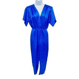 Blondie and Me Jumpsuit Womens XS Blue Acetate Short Sleeve‎ Vintage